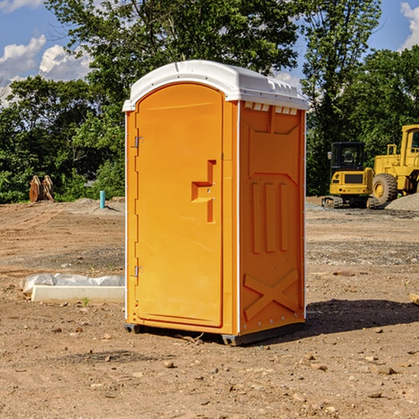 how often are the porta potties cleaned and serviced during a rental period in Point Blank